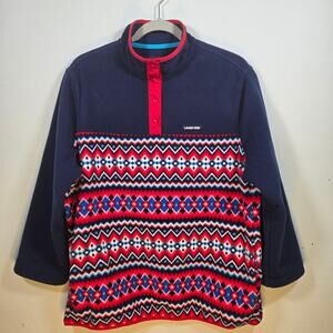 Lands' End Women's Fleece Snap-Neck Pullover. Size XL